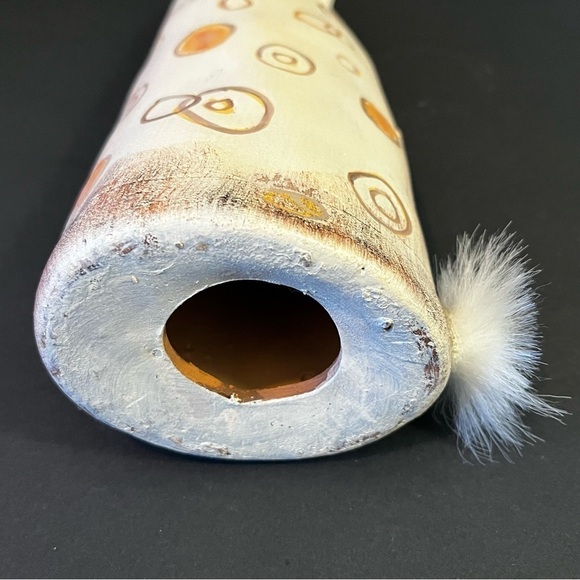 Tall Contemporary Bunny Rabbit Figurine Studio Pottery Easter Orange Brown - Picture 9 of 10